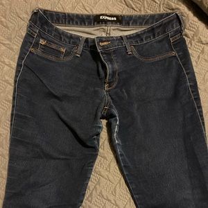 Express dark wash skinny jeans